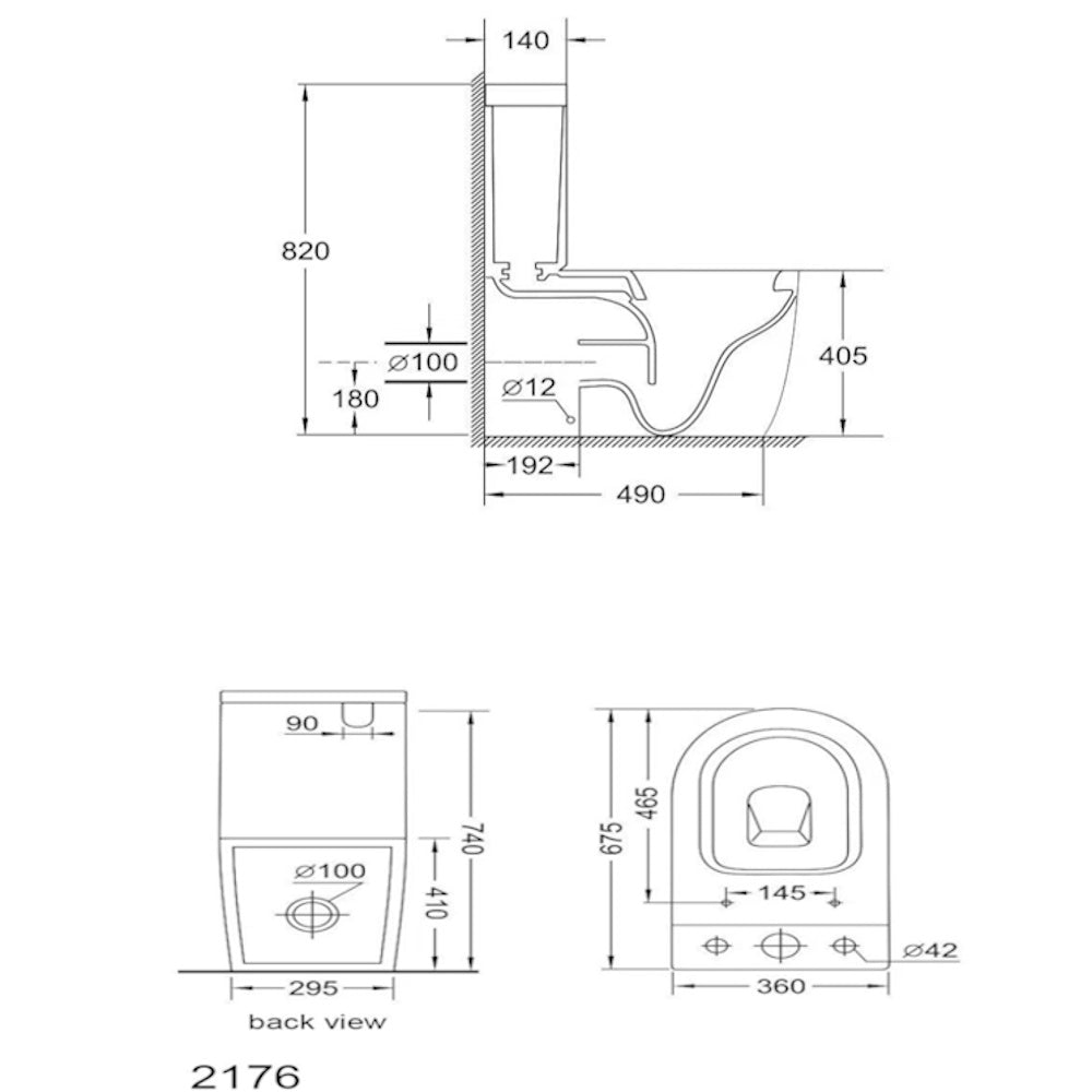 2176 Toilets  suit large size 675/360/820(back to wall)
