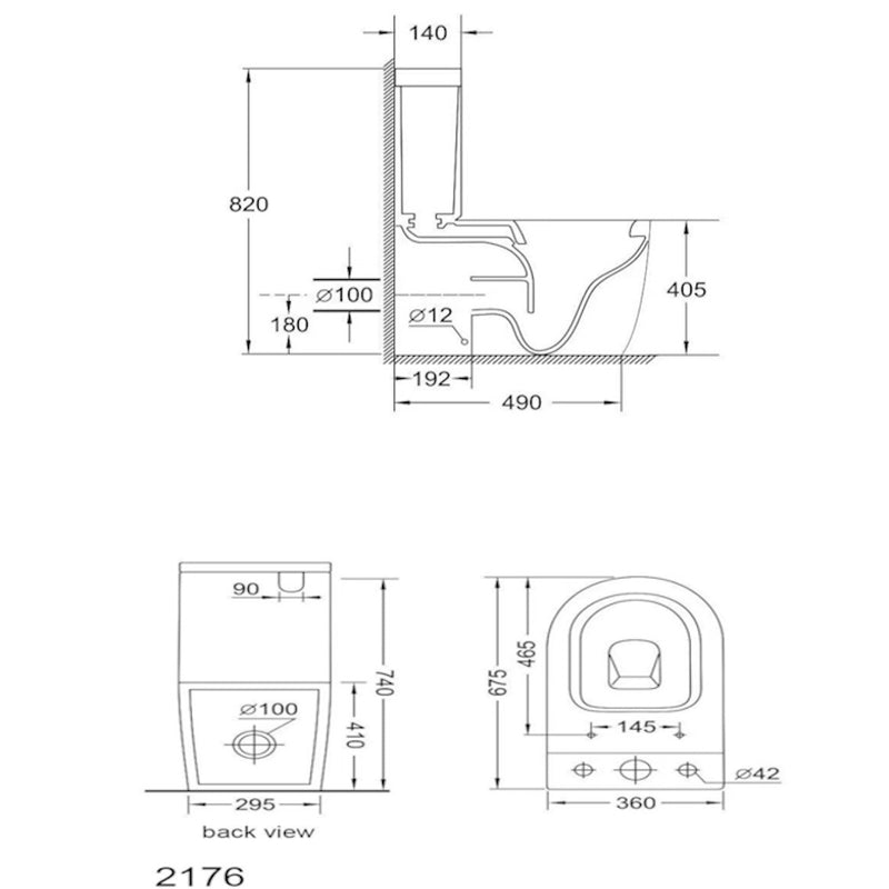 2176 Toilets  suit large size 675/360/820(back to wall)