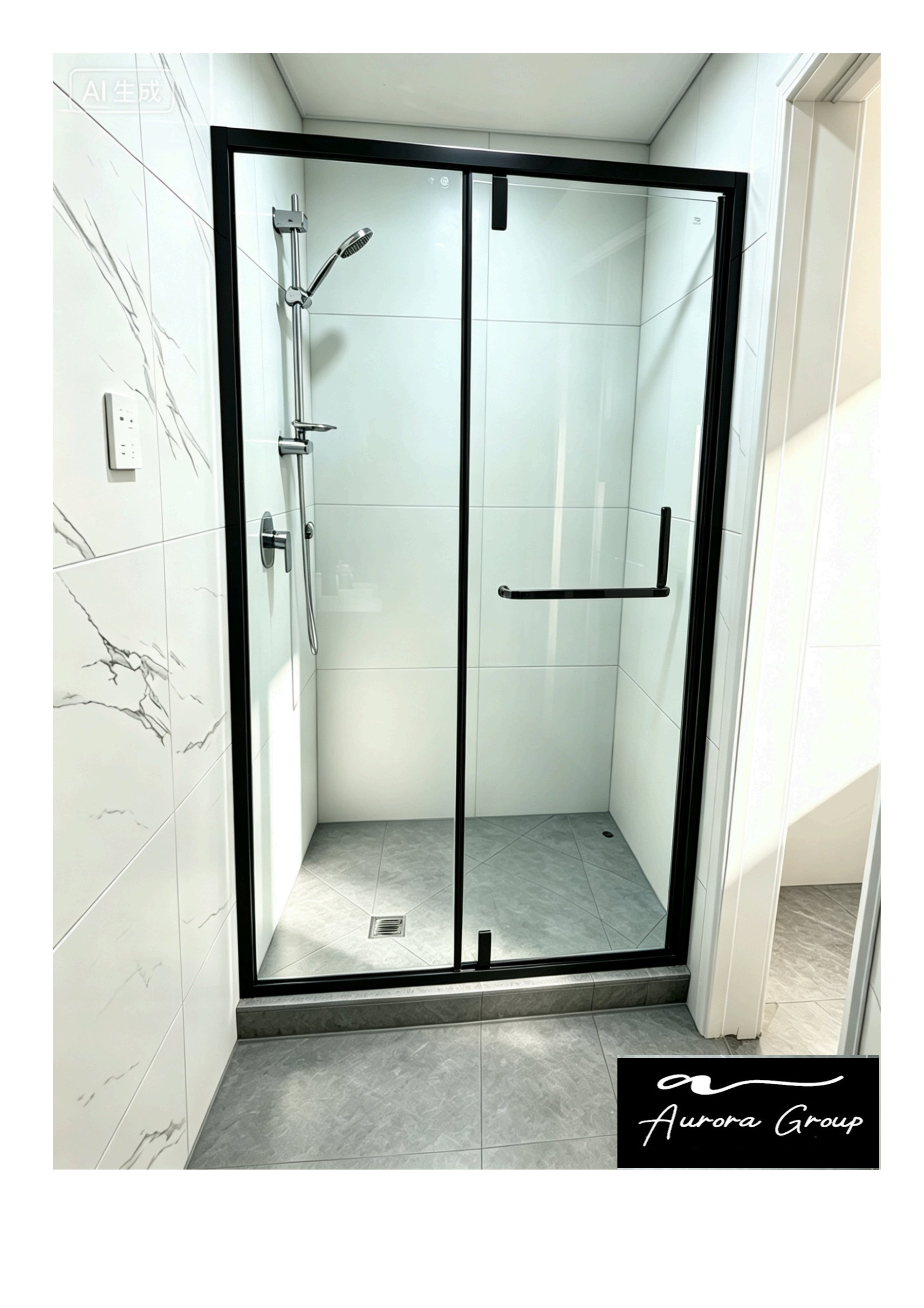 Stainless Steel Frame 3 Side Wall  Shower Box