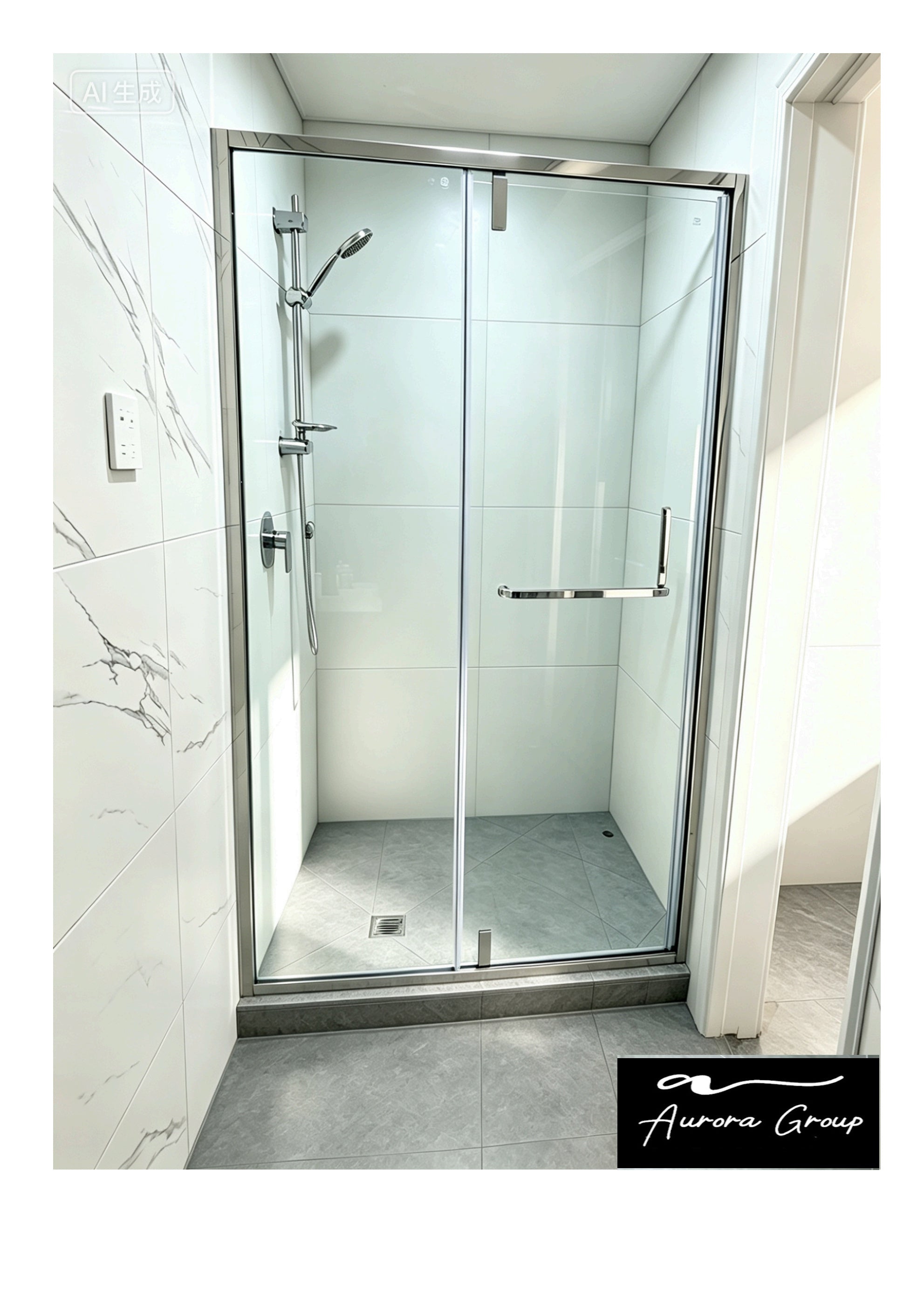 Stainless Steel Frame 3 Side Wall  Shower Box