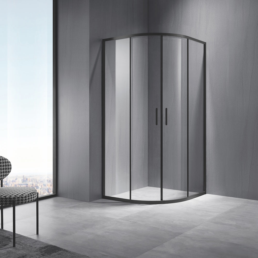 Shower Box Stainless Steel 1000/1000/1900mm High With Sliding Door [Semi-circular Shape]