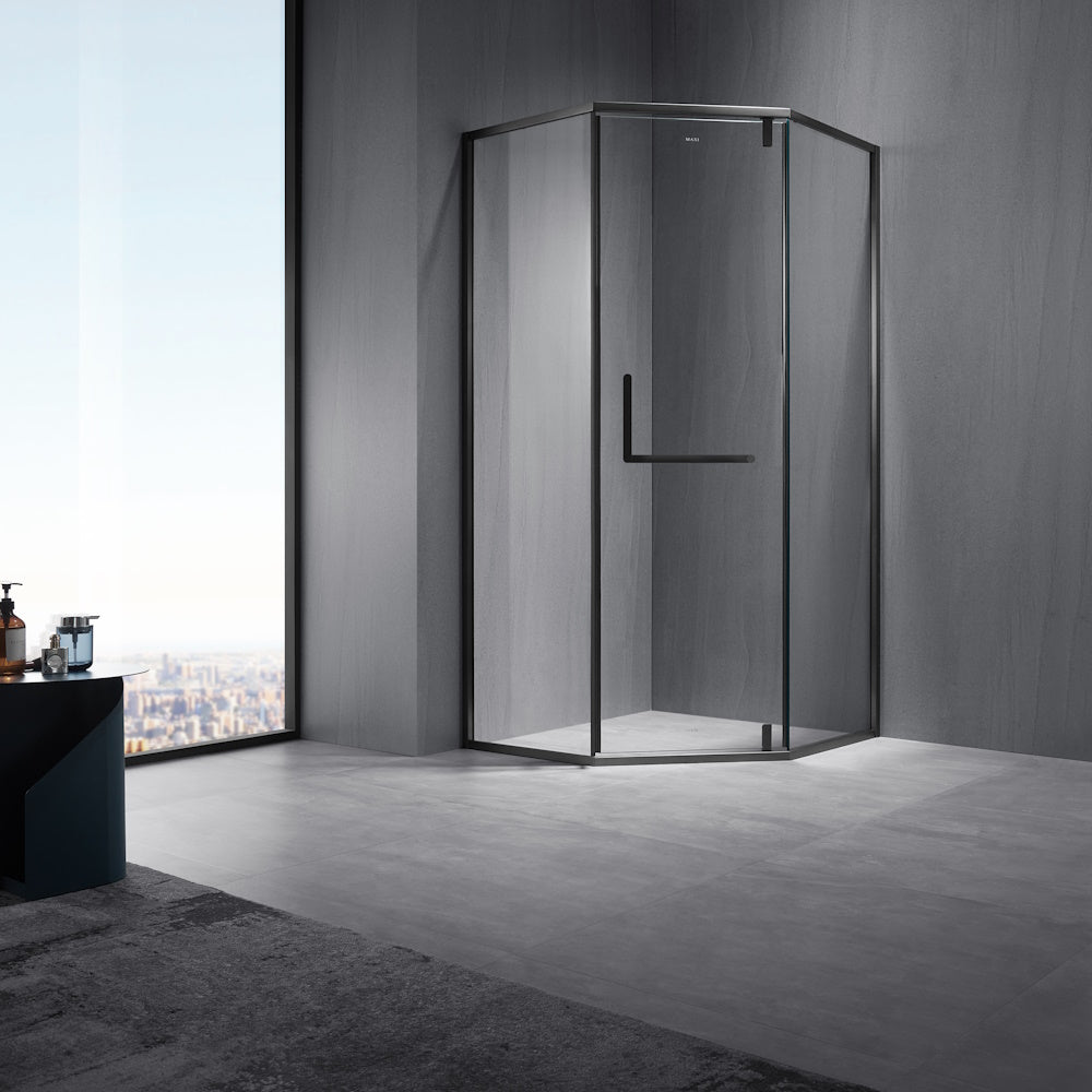 Shower Box Stainless Steel 1000/1000mm/1900mm High With Hung Door [Diamond Shape]