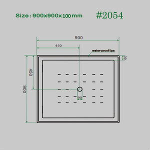 SHOWER TRAY[ square]   900/900mm
