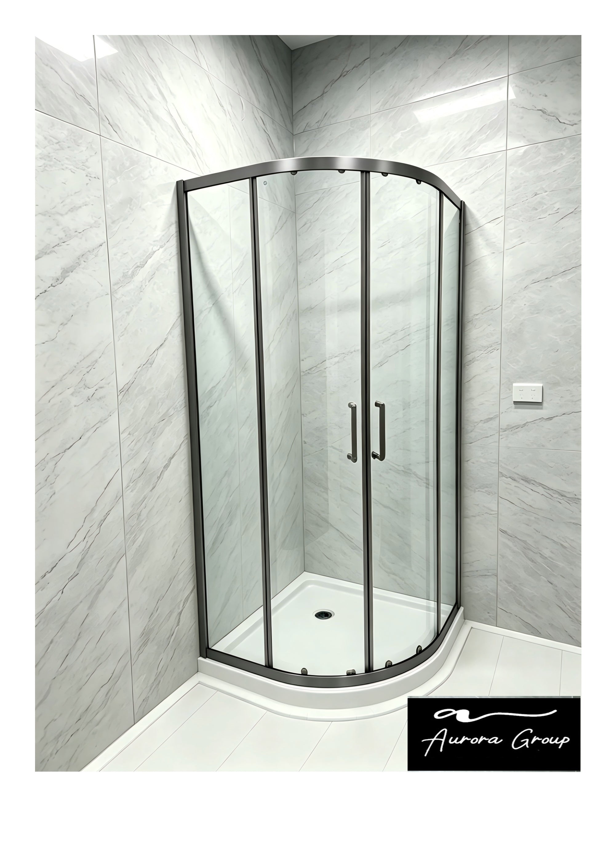 Stainless Steel Frame Curved Shower Box