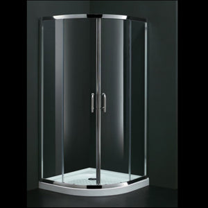 SHOWER BOX ALUMINIUM 1000/1000mm  WITH SLIDING DOOR [semi-circular shape]
