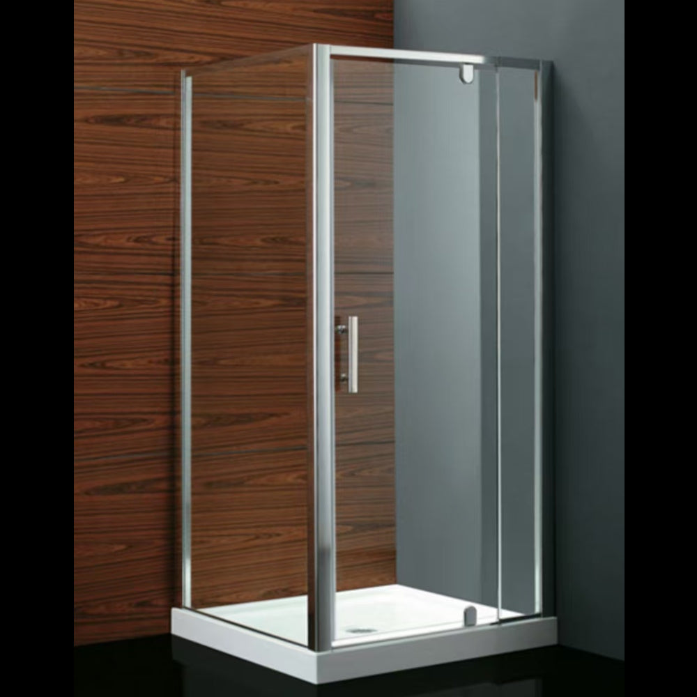 SHOWER BOX ALUMINIUM  900/900mm WITH HUNG DOOR [square shape]