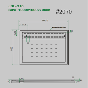 SHOWER TRAY[square]  BASE 60mm SIZE:1000/1000mm