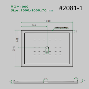 SHOWER TRAY[square]  BASE 60mm SIZE:1000/1000mm